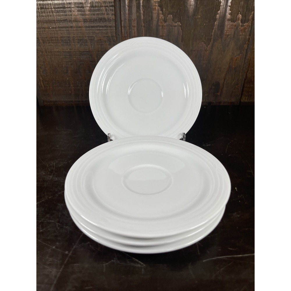 Set Of 4 Noritake 4000 Contemporary ARCTIC WHITE Saucer 6" NEW NWT